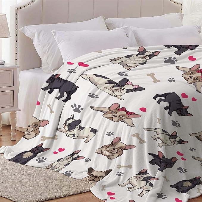 French Bulldog Pet Blanket Pet Dog Blanket Gifts Super Soft Bulldog Blanket for Dog 120"x90" for