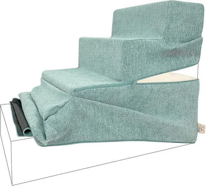 Best Pet Supplies Foldable Pet Stairs Cover for Foam Dog Ramps 4-Step