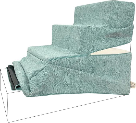 Best Pet Supplies Foldable Pet Stairs Cover for Foam Dog Ramps 4-Step