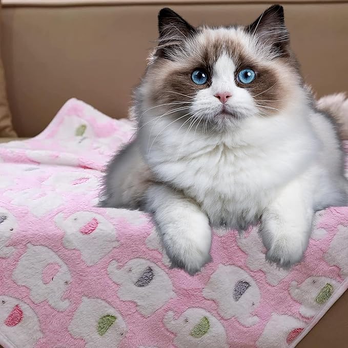 Cozy Flannel Pet Blankets Set of 3 – Ultra-Soft Fleece Throws for Dogs (20x40 inch)