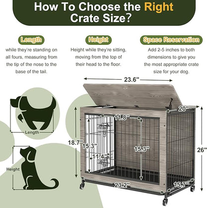 NicBex Dog Crate Furniture 23.6" L 25lb, Dog