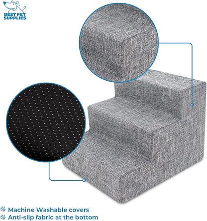 Best Pet Supplies Foam Pet Steps Cover for Small Dogs and Cats 3-Step (Cover
