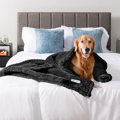 PetAmi Dog Blanket for Large Dogs Black 60x80
