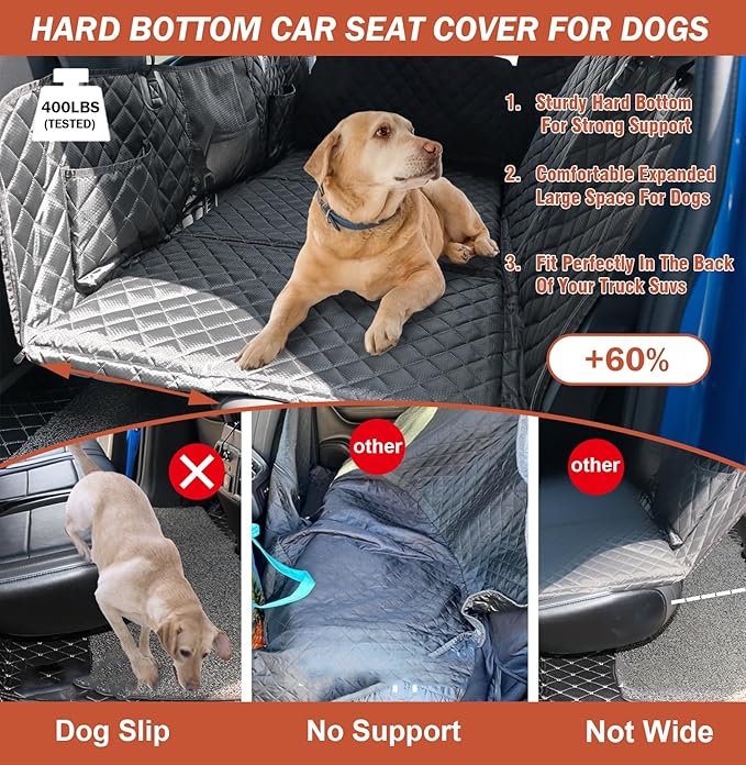 Back Seat Extender for Dogs Large Hard Bottom