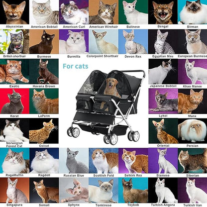 Double Pet Stroller 2 Dogs