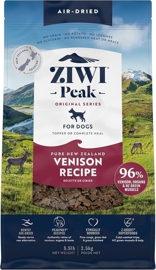 ZIWI Peak Air-Dried Dog Food – Venison - All Natural, High Protein, Grain Free, Limited Ingredient w/ Superfoods (88oz)