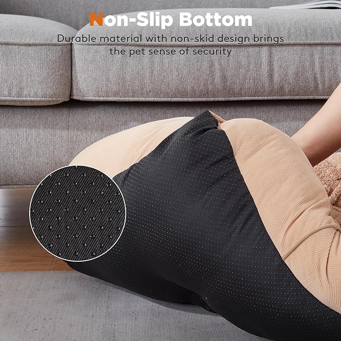 GASUR Rectangle Dog Bed for Medium Small Dogs Machine Washable Sleeping Sofa Non-Slip Bottom Cat Beds for Indoor Cats Warming Soft Calming Sleeping Puppy Bed(S Plus (25"x 21"x 8")
