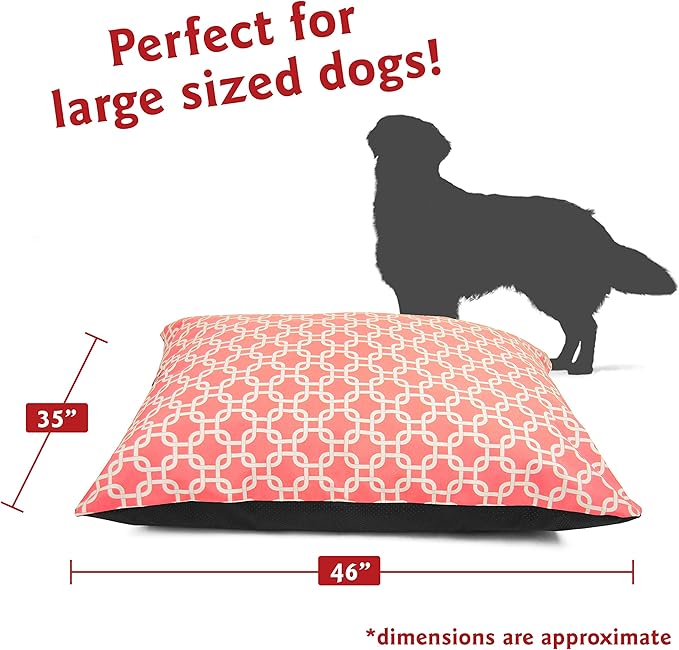 Majestic Pet Rectangle Large Dog Bed Washable – Non Slip Comfy Pet Bed – Dog Crate Bed Super Value Pillow Dog Bed – Dog Kennel Bed for Sleeping 46 x 35 Inch