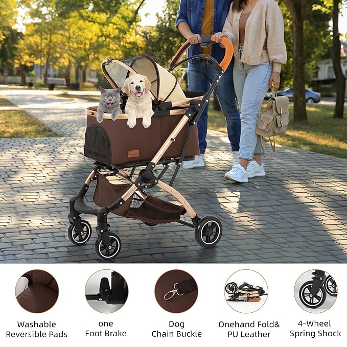 4 in 1 Folding Dog Stroller 4 Wheels