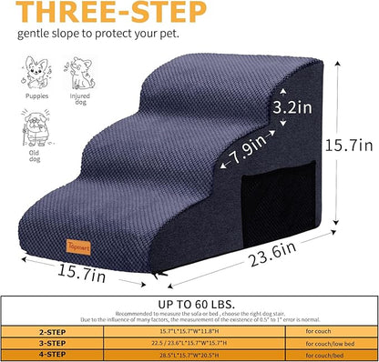 Topmart 3 Tiers Foam Dog Ramps/Steps