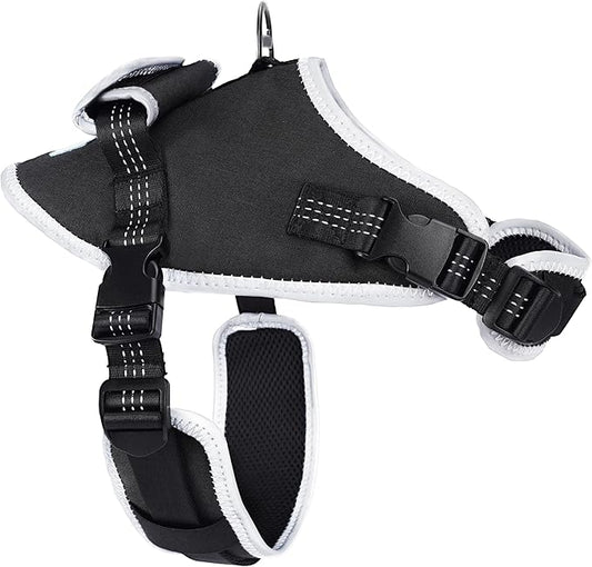 Tactical Dog Harness for Large Dogs, Reflective Nylon Vest,Heavy Duty Dog Harness with Handle, Adjustable Dog Vest Harness for Training Hunting Walking, Black, M