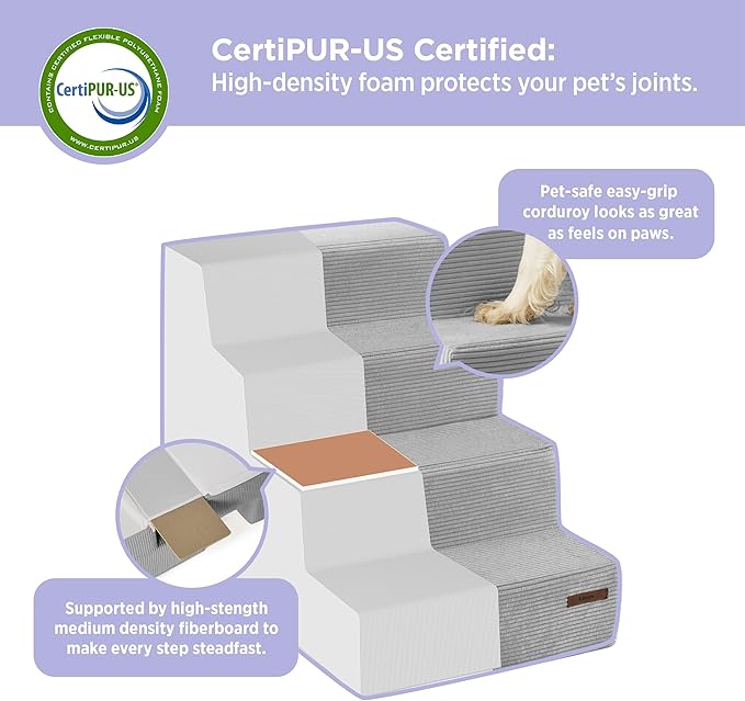 Lesure Dog Stairs for Small Dogs 4 Steps