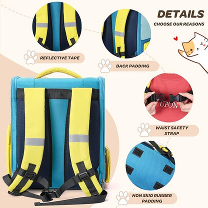 Cat Backpack Breathable Pet Carrier for Cats and Small Dogs, Light Sky Blue