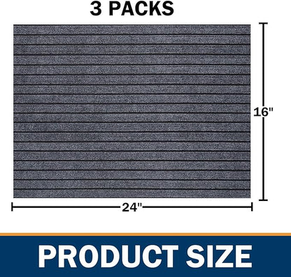 3PCS Dog Non-Slip Mat for Back Seat Extender Truck.(24" x 16") (Grey-Medium)