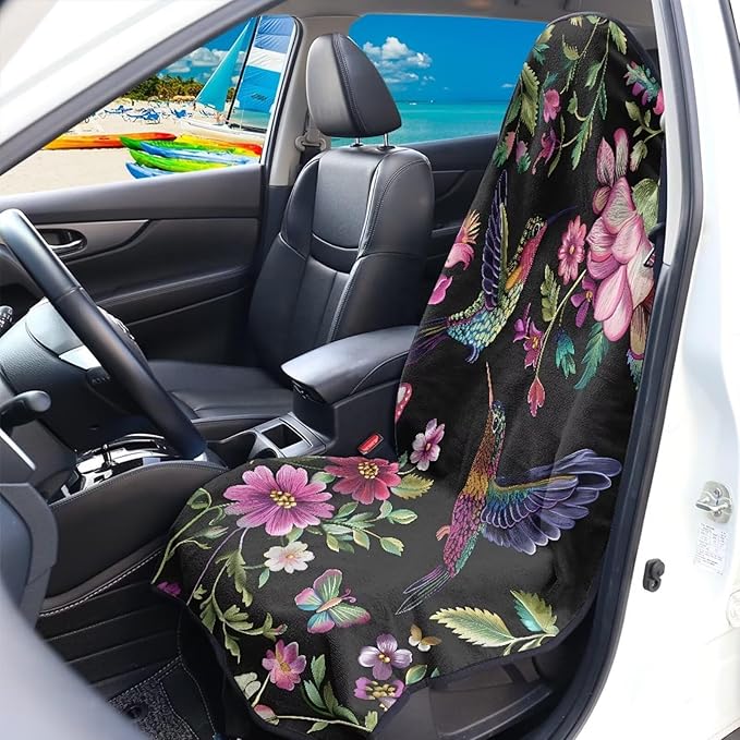 Yewattles Floral Hummingbird Waterproof Bucket Car Seat Protector