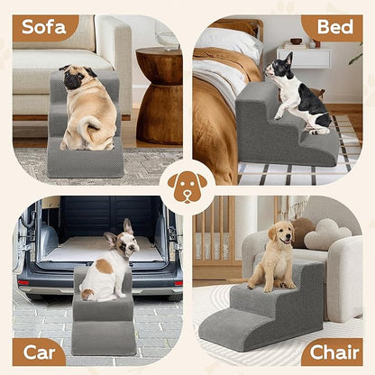 High Density Foam Dog Stairs Ramp for Beds Couches 15.7" H