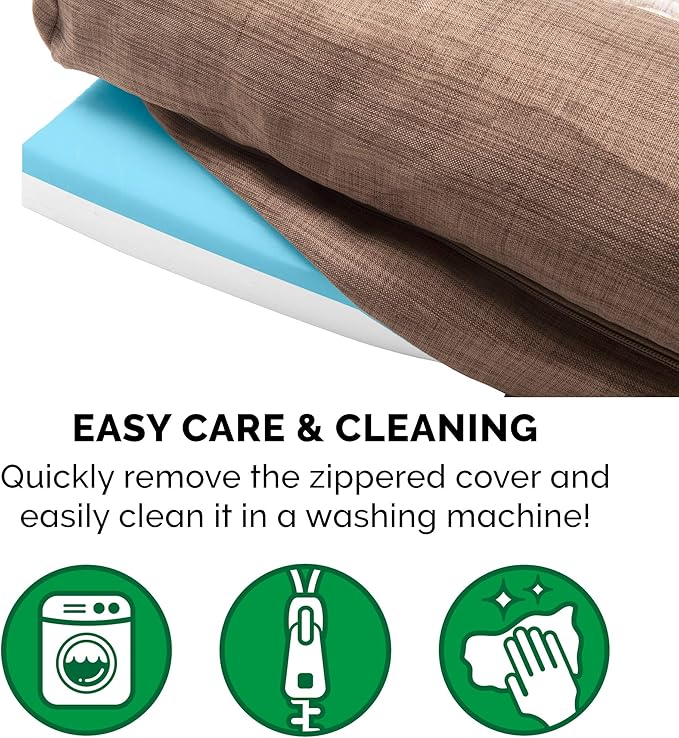 Furhaven Cooling Gel Dog Bed for Large Dogs w/ Removable Bolsters & Washable Cover 125 lbs