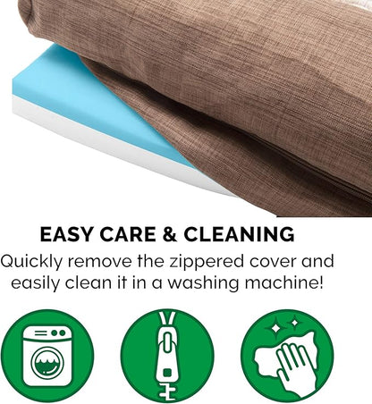 Furhaven Cooling Gel Dog Bed for Large Dogs w/ Removable Bolsters & Washable Cover 125 lbs