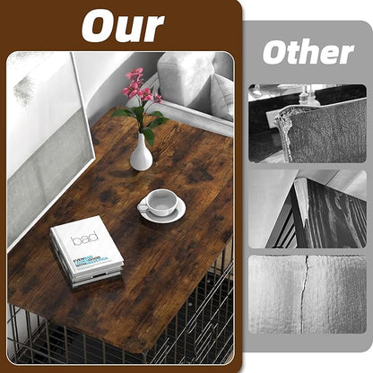 Dog Crate Topper Wood 48 Inch Dog Crate Topper Crate Table Topper Collapsible Dog Kennel Topper for Decorative Dog Crate 48 Inch