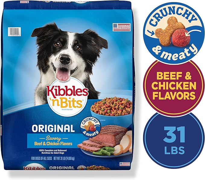 Kibbles 'n Bits Original Savory Beef & Chicken Flavor Dry Dog Food, 31 Pound Bag