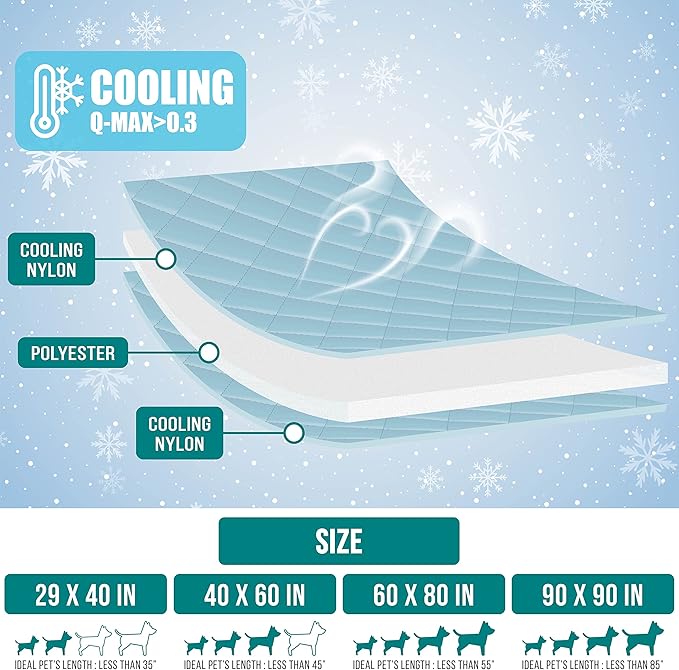 PetAmi Premium Cooling Dog Blanket 40x60, Beige