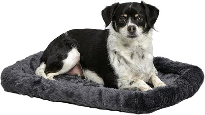 MidWest Homes for Pets Bolster Dog Bed 24L-Inch Gray Dog Bed or Cat Bed w/ Comfortable Bolster 24-Inch Dog
