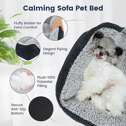 Miguel Washable Dog Bed with Removable Cushion for Small Dogs 18 Inch