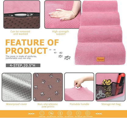 Topmart High Density Foam Dog Steps 4 Tiers