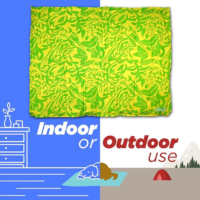 Coleman Medium Green Botanical Pattern Reversible Cooling Mat 24” x 30”