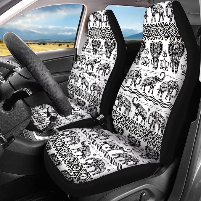 Tribal Elephant Automotive Full Set Seat Covers 4