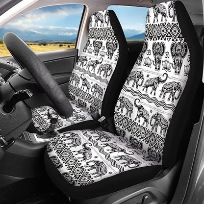 Tribal Elephant Automotive Full Set Seat Covers 4