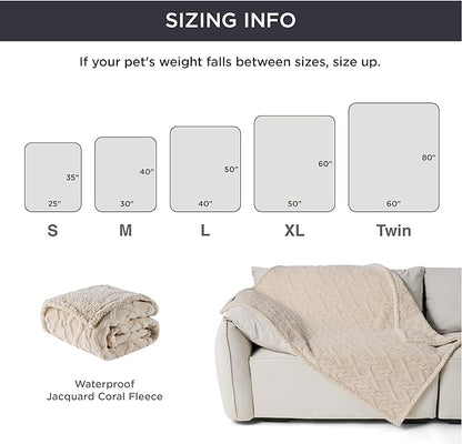 Bedsure Waterproof Dog Blankets for Large Dogs 60x80, Cream