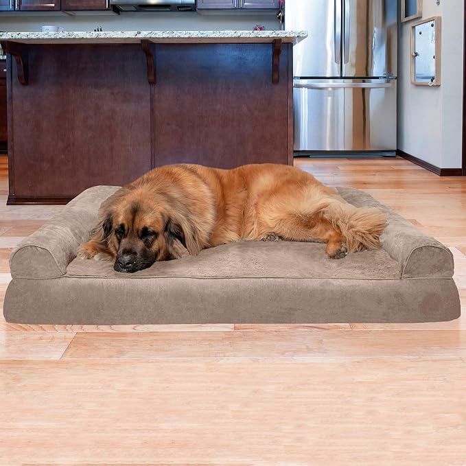 Furhaven Orthopedic Dog Bed for Large Dogs w/ Removable Bolsters & Washable Cover 125 lbs