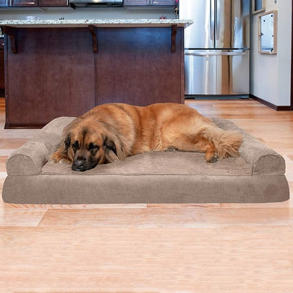 Furhaven Orthopedic Dog Bed for Large Dogs w/ Removable Bolsters & Washable Cover 125 lbs