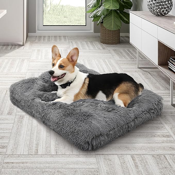 MoNiBloom 36.5"x29"x5" Dog Beds for Medium Size Dogs Machine-Washable Long Plush Pet Beds Warming Cozy Soft Bed for Dogs and Cat