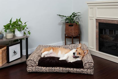 Furhaven Pillow Dog Bed for Large/Medium Dogs w/ Removable Bolsters & Washable Cover