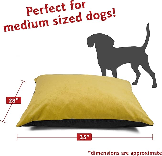 Majestic Pet Rectangle Medium Dog Bed Washable – Non Slip Comfy Pet Bed – Dog Crate Bed Super Value Pillow Dog Bed – Dog Kennel Bed for Sleeping 35 x 28 Inch