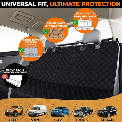Back Seat Cover for Dogs and Kids 600d Fabric