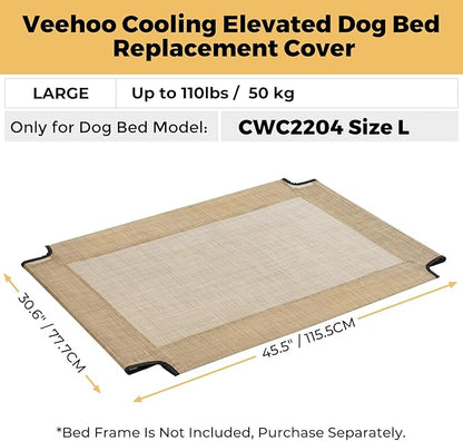 Veehoo Dog Bed Replacement Cover for CWC2204, Size L, Beige Coffee