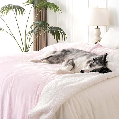 PETHUR Waterproof Dog Blanket for Bed 60"x80", Light