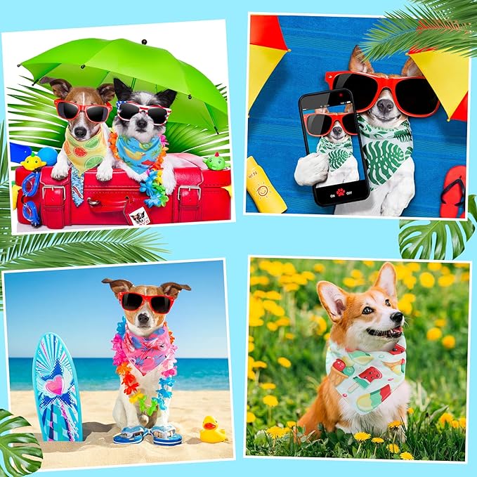 Chunful 100 Pieces Dog Bandanas Bulk Pet Bandanas