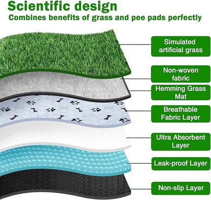 Dog Grass Mat with Pee Pad 32×23"