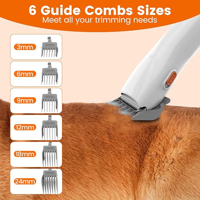 Dog Grooming Vacuum, Dog Grooming Kit with Pet Clippers, 12,000Pa Pet Hair Vacuum Pet Grooming Vacuum for Dogs, Dog Vacuum for Shedding Grooming, Low Noise Dog Shedding Brush Pet Vacuum, PG10