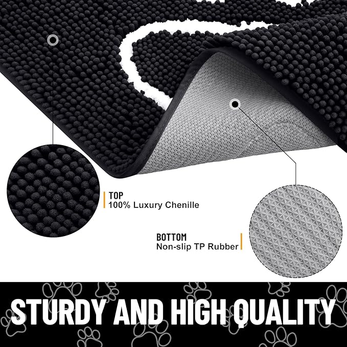 smiry Dog Door Mat for Muddy Paws (36x24 Inches,