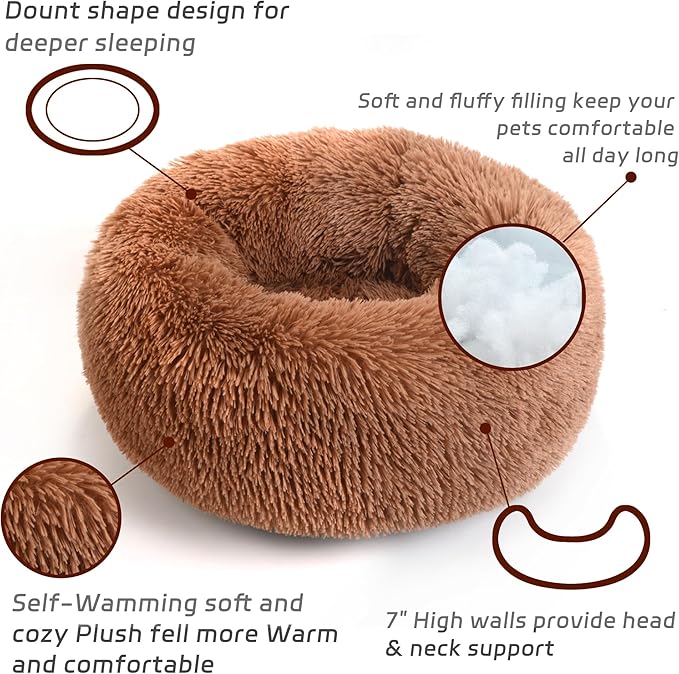 Calming Dog Bed for Large Cats and Dogs 23.5'')
