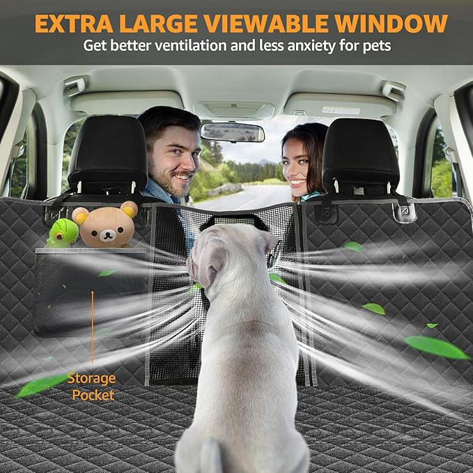 nzonpet Dog Car Seat Covers for Backseat 100% Waterproof F150- Gray