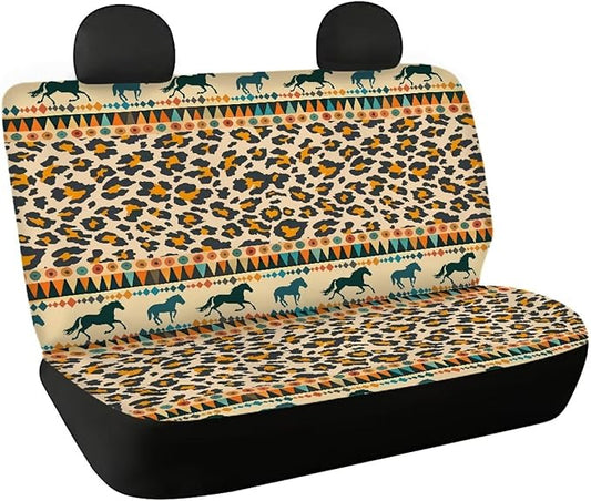 AFPANQZ Leopard Aztec Stripe Car Rear Seat Covers
