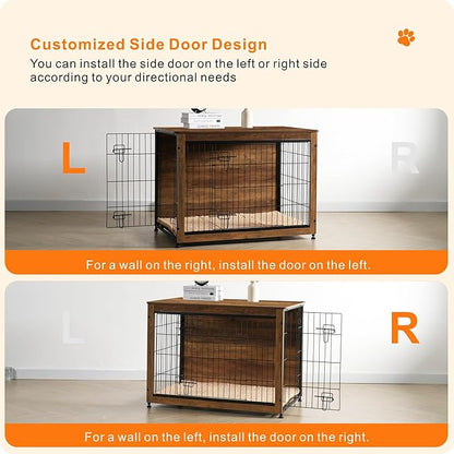 DWANTON Dog Crate Furniture with Cushion 38.5" L,