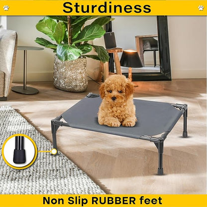 Elevated Dog Bed Raised Dog Bed Cot Bed Small Medium Large Dogs Outdoor Cooling Dog Bed Pet Cat Bed Breathable Mesh Washable (Small 22''L x 17''W)