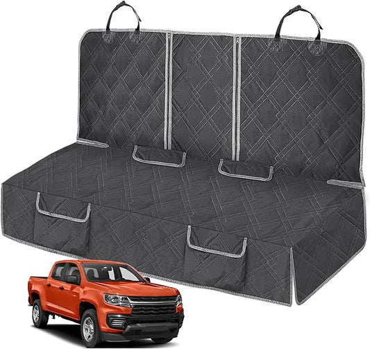 Dog Car Seat Cover for Mid-Size Truck, Compatible with Toyota Tacoma/Hilux, Ford Ranger, Chevy colorado/GMC Canyon, Nissan Frontier, Honda Ridgeline, Jeep Gladiator, 600D Waterproof Pet Seat